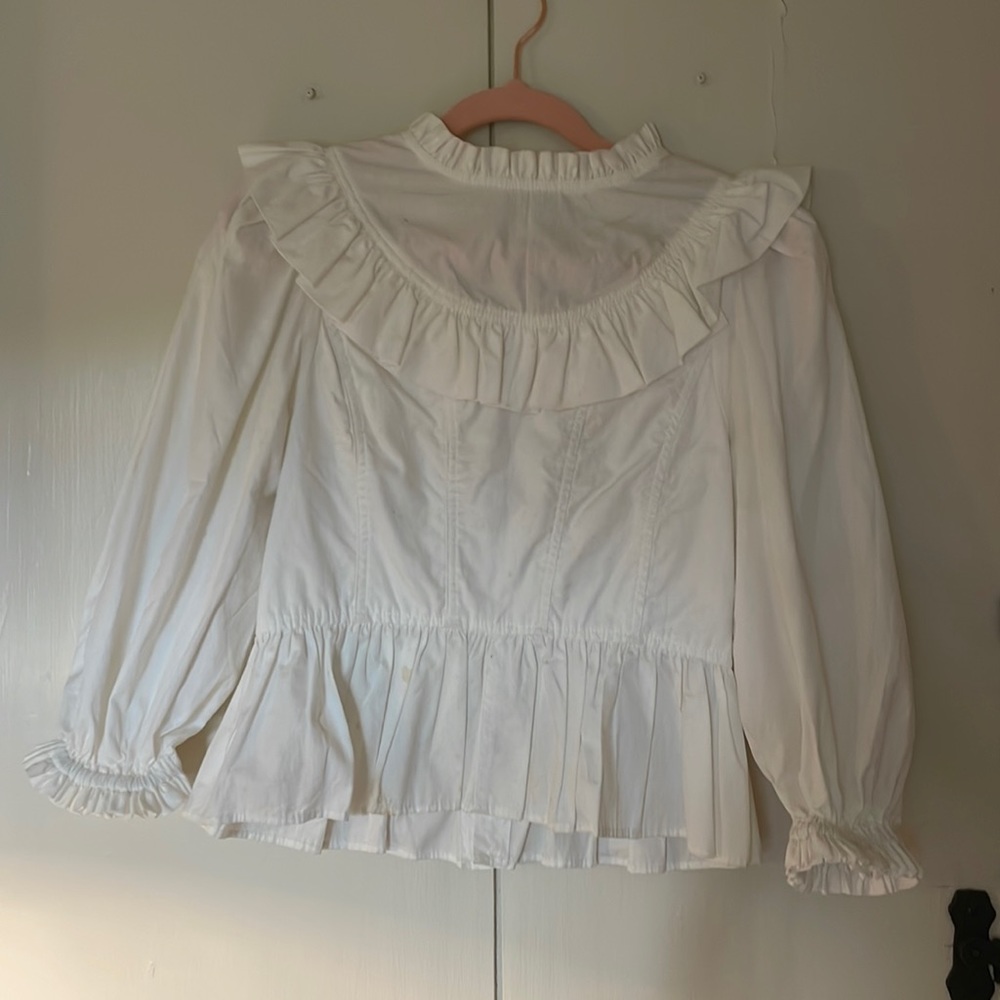 Kara Thoms Prairie Blouse in Blanc